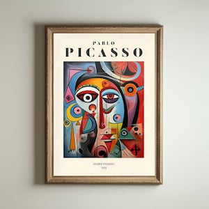 Picasso Art Poster, Picasso Wall Art, Picasso Exhibition Print, Neutral Beige Vintage Minimalist Gift Idea, Famous Artist Print Decor