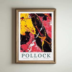 Impresión de Jackson Pollock, póster de Pollock, regalo de inauguración de la casa, pintura abstracta, impresión de arte abstracto, decoración del hogar expresionista, Jackson Pollock
