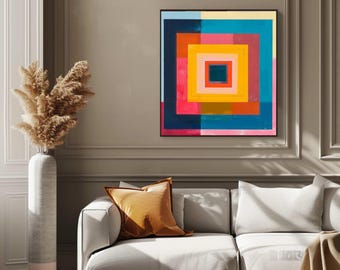 Josef Albers, Geometric Square Color Poster, Bauhaus Abstract Wall