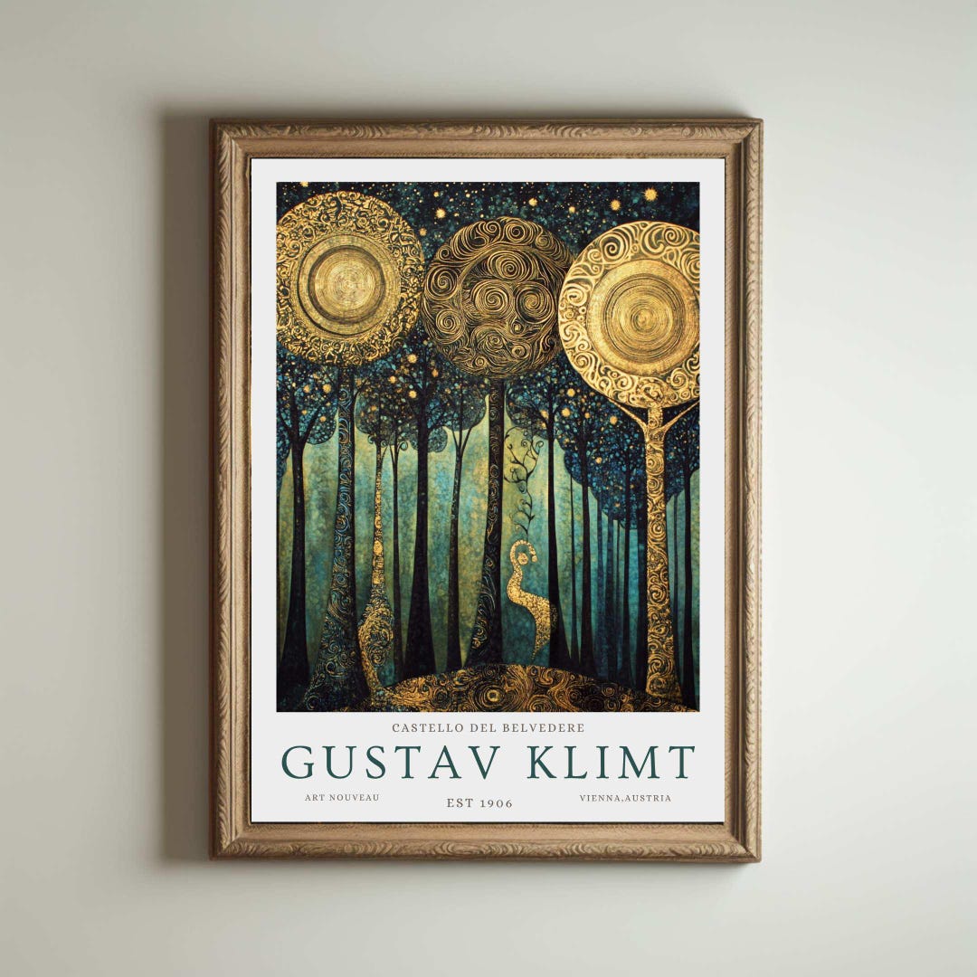 Gustav Klimt Print, Klimt Museum Poster, Gustav Klimt Poster