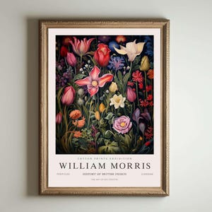 Impresión de William Morris, impresión de los jardines de Kew, impresión de Londres, póster de William Morris, arte mural vintage, arte floral, póster vintage