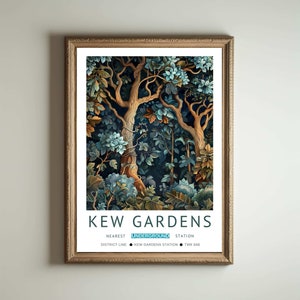 Kew Gardens Druck, William Morris Druck, London Druck, William Morris Poster, Vintage Wandkunst, Blumenkunst, Vintage Poster