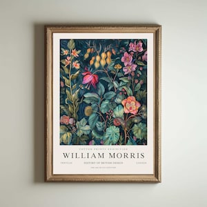 Impresión de William Morris, impresión de los jardines de Kew, impresión de Londres, póster de William Morris, arte mural vintage, arte floral, póster vintage