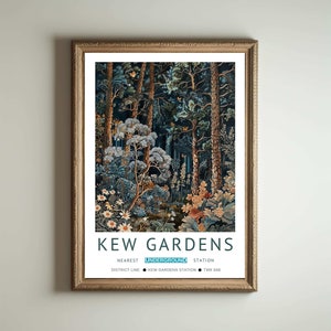 Kew Gardens Druck, William Morris Druck, London Druck, William Morris Poster, Vintage Wandkunst, Blumenkunst, Vintage Poster