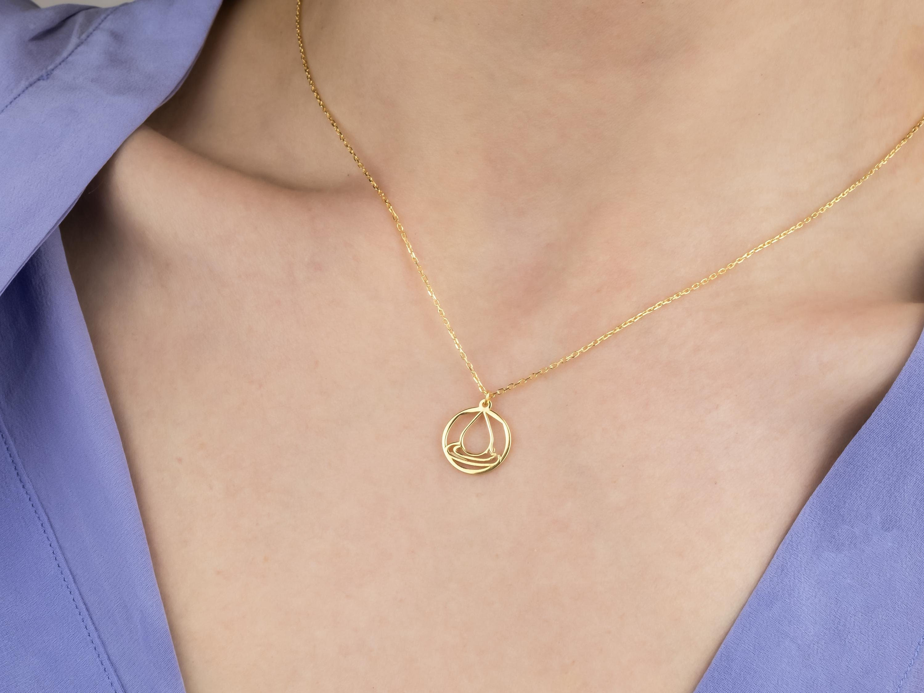 ネックレス・ペンダント Water Drop Pendant Necklace #7784 14K Gold Water Element Necklace • Dainty Tear Drop Pendant