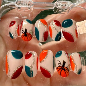 Pumpkin Patch Press On Nails