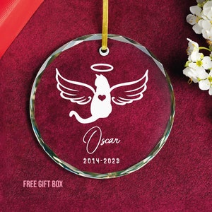 Cat Memorial Ornament: Personalized Photo Remembrance Ornament