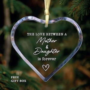 Mother Daughter Ornament: Personalized Heart Keepsake Gift