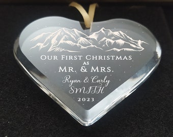 Personalized Mr Mrs Ornament Christmas Married Ornament Gift for Newlywed Couple