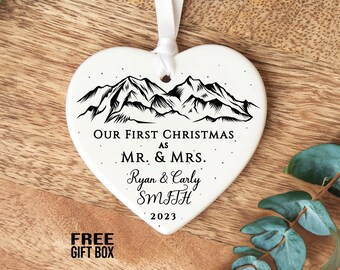 Mr Mrs Christmas Ornament - Newly Married Ornament