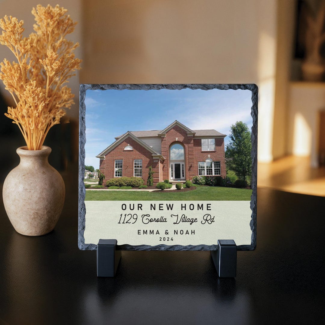 Personalized New Home Slate Photo Frame: Couple Names & Address - Etsy