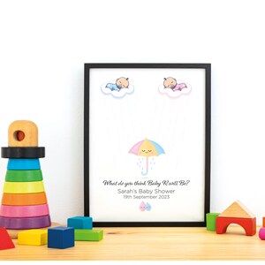 Personalised Baby Prediction Keepsake Print, Baby Shower guess the baby