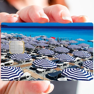 Les plages de Nice - sticker pour carte bancaire, 2 formats de carte bancaire disponibles