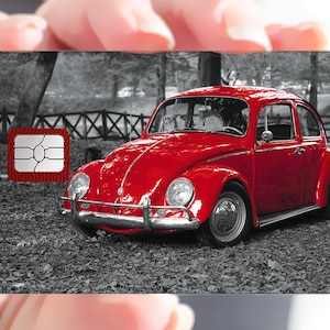 Coccinelle Vw - sticker pour carte bancaire, format US