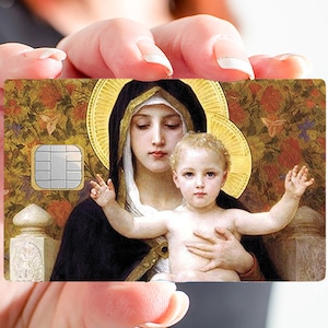 La vierge aux lys - sticker pour carte bancaire, format US