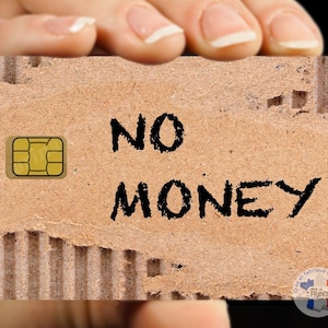 No Money - sticker pour carte bancaire, format US