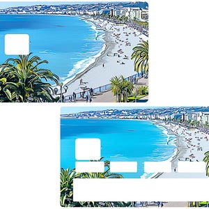 NICE, la baie des Anges - sticker pour carte bancaire, 2 formats de carte bancaire disponibles