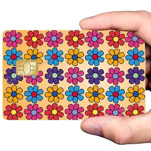 Grandes fleurs - Sticker pour carte bancaire, 2 formats de carte bancaire disponibles