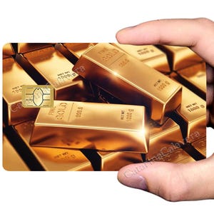 Lingots d'or - sticker pour carte bancaire, format US