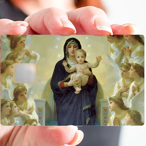 La vierge a l'enfant - sticker pour carte bancaire, 2 formats de carte bancaire disponibles