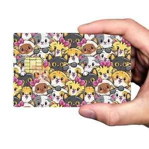 Jamais trop de chats - Sticker pour carte bancaire, 2 formats de carte bancaire disponibles