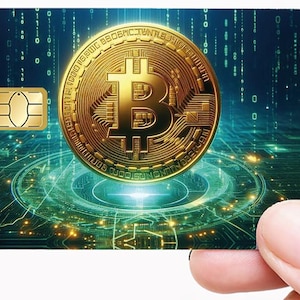 BITCOIN - sticker pour carte bancaire, format US