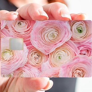 Fleur Pivoine- sticker pour carte bancaire, 2 formats de carte bancaire disponibles
