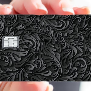 Cachemire noir- sticker pour carte bancaire, format US
