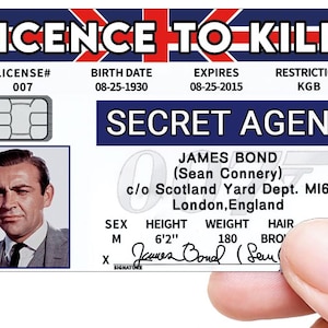 Licence to kill - sticker pour carte bancaire, format US