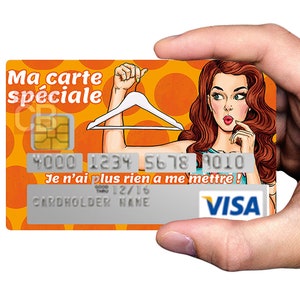 Ma carte spéciale, Je n'ai plus rien à me mettre - sticker pour carte bancaire, 2 formats de carte bancaire disponibles