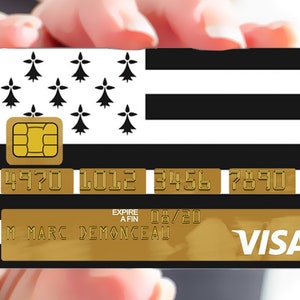 Bretagne, Breizh - sticker pour carte bancaire, 2 formats de carte bancaire disponibles