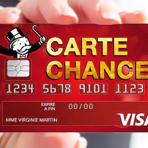 Carte Chance- sticker pour carte bancaire, 2 formats de carte bancaire disponibles