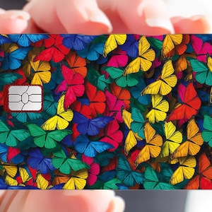 Papillons - sticker pour carte bancaire, 2 formats de carte bancaire disponibles
