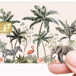 Animaux d'afrique - sticker pour carte bancaire, format US