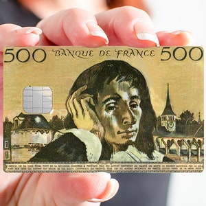 Pascal 500 frank - sticker voor bankkaart, 2 bankkaartformaten beschikbaar