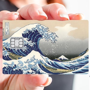 Hokusai Wielka fala w Kanagawie - naklejka na kartę bankową, dostępne 2 rozmiary kart bankowych