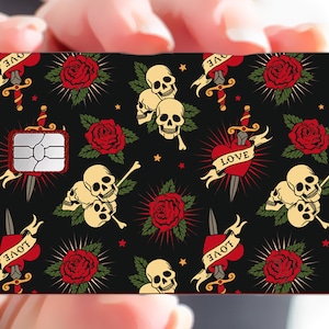 Love Tatoo - sticker pour carte bancaire, 2 formats de carte bancaire disponibles