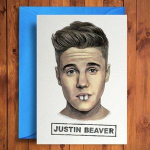 Justin Beaver - Cartão de aniversário engraçado