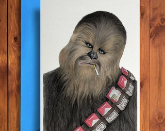 Smoking Chewbacca - Funny Birthday Card