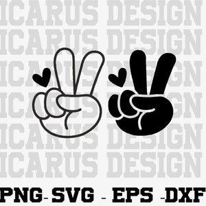 Peace Hand SVG, Peace Sign, Hand Symbol, Peace SVG Clipart, Finger, Cut Files, Silhouette, Cricut, Dxf, Png, Eps