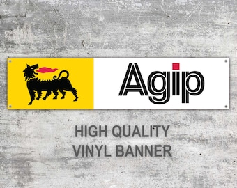 Agip Vinyl Banner Workspace Sign Decoration Garage Car Bike Motorbike Motorsport