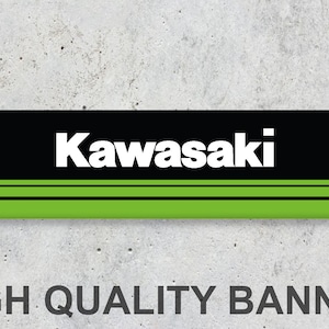 Kawasaki Vinyl Banner Workspace Sign Decoration Garage Car Bike Motorbike Motorsport