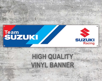 SUZUKI TEAM Vinyl Banner Workspace Sign Decoration Garage Car Bike Motorbike Motorsport