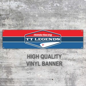 Honda TT Team Vinyl Banner Workspace Sign Decoration Garage Car Bike Motorbike Motorsport