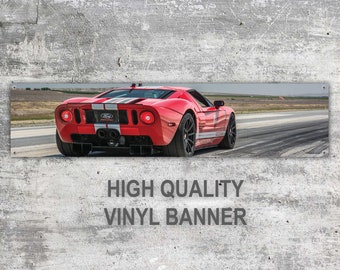 Ford GT Vinyl Banner Workspace Sign Decoration Garage Car Bike Motorbike Motorsport