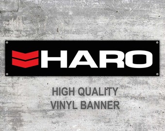 Haro Black Vinyl Banner Workspace Sign Decoration Garage Car Bike Motorbike Motorsport