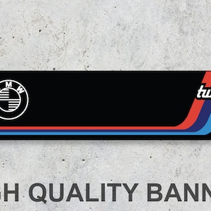 Banner de vinilo BMW Turbo 2002 para espacios de trabajo, decoración, garaje, coche, bicicleta, motocicleta, deportes de motor