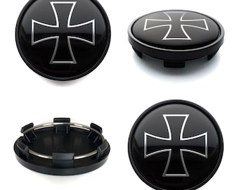 As tampas dos cubos centrais da roda de 63 mm / 57 mm cobrem o logotipo do emblema IRON CROSS para Audi Bmw VW