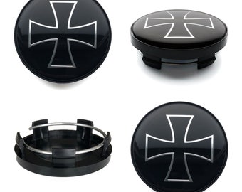 Tapas de cubo central de rueda de 59 mm / 54 mm cubre el logotipo del emblema de IRON CROSS para Audi Bmw VW