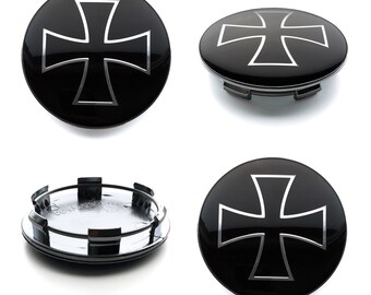 As tampas dos cubos centrais da roda de 65 mm / 57 mm cobrem o logotipo do emblema IRON CROSS para Audi Bmw VW